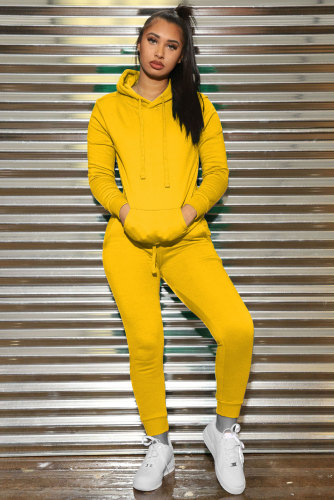 Women Slit Color Suit Pants Solid Mid-Length Long-Sleeved Sets Hoodie Women Suits & Sets