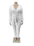 Women's Sexy Plus Size Pit Wrap V Neck Slim-fit Jumpsuit