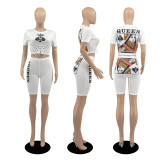 Casual Printed Queen Summer Short Set