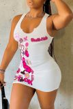 Casual Printed Sleeveless Mini Dresses