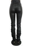 PU Leather Pile Pants