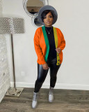 Women's Casual Colorblock Cropped Knit Cardigan Sweaters
