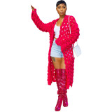 Winter Womens Cardigan Ladies Knit Hollow Out Hole Long Sweater