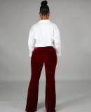 Micro-Flare Mid Waist Casual Pants