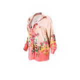 Casual Buttons Reflective Gradient Contrast Print Long Shirt