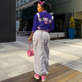 Trendy Printed Single-breasted Baseball Jacket