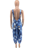 Cute Sling Backless Overalls Jumpsuits With Pocket