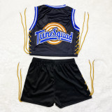 Two-Piece Double-sided Pattern Printed Sleeveless Bandage Shorts Set