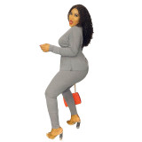 Solid Color Bat Sleeve Tight Blouse and Pant