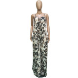 Casual Adjustable Shoulder Straps Wide Swing Jumpsuit