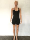 Casual Bandage Sleeveless Backless Casual Sexy Solid Stretch Rompers