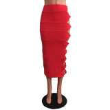 Hollow Knotted Long Beach Skirt