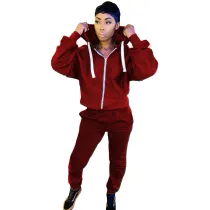 Women Tracksuit Open Back Hooded 2 Piece Set