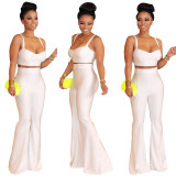 Casual Strap Wide Leg Pants Set