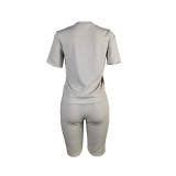 Solid Color Sports Two-Piece Set