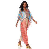 Chiffon Positioning V Neck Print Beach Dresss