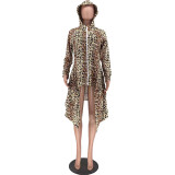 Irregular Printed Hooded Tail Jacket