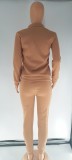 Solid Color Hotfix Letters Womens Fashion 2022 Autumn Clothing Two Pieces