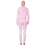Autumn Winter Double-sided Fleece Vest Hooded Three Piece Set