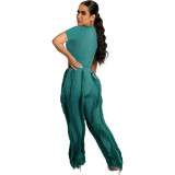 Spring Summer Ladies Suit Tassel Fashion Sportswear Pant Set