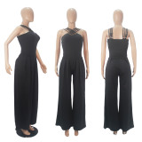 Fashion Sexy Multi-strap Cross Wide-leg Jumpsuit
