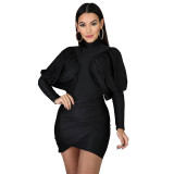 Irregular Lantern Sleeve Club Dress