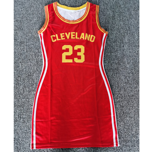 Sleeveless Letter Print Ladies Baseball Shirt Dress