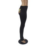 Casual Pattern Printed Yoga Trousers
