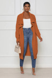 Women's Casual Solid Color Long Knit Cardigan Sweater Coat