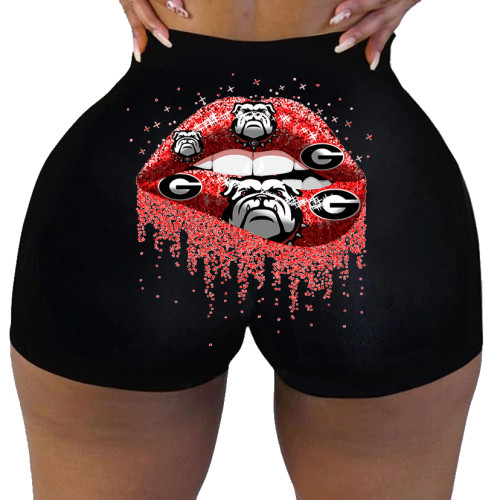 Sexy Ladies Low Waist Graphic Printed Yoga Shorts