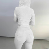 Autumn Winter Double-sided Fleece Vest Hooded Three Piece Set