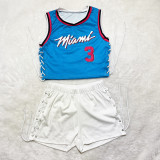 Two-Piece Double-sided Pattern Printed Sleeveless Bandage Shorts Set