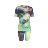 Casual Tie Dye Shorts Set