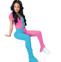 Colorblock Micro Flared Stacked Pants