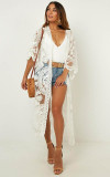 Mesh Embroidered Beach Cardigan