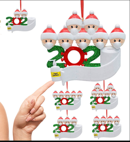 Personalized Quarantine Survived Christmas Ornament Kit, 2020 Customized Family Members Name Xmas Tree Pendants DIY Creative Gift(1,2,3,4,5,6,7)