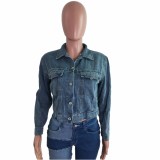Fashion Ladies Jacket Cropped Denim Fringe Jacket Top