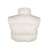 Solid Color Sleeveless Stand Collar Crop Vest Padded Jacket