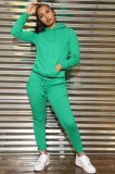 Women Slit Color Suit Pants Solid Mid-Length Long-Sleeved Sets Hoodie Women Suits & Sets