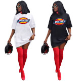 Women Printed Short Sleeve Club Dress