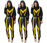 Casual Stitching Zipper Sport Pant Set