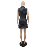 Fashion Style Double Layer Soft Inner Sleeveless Vest Middle Length Coat