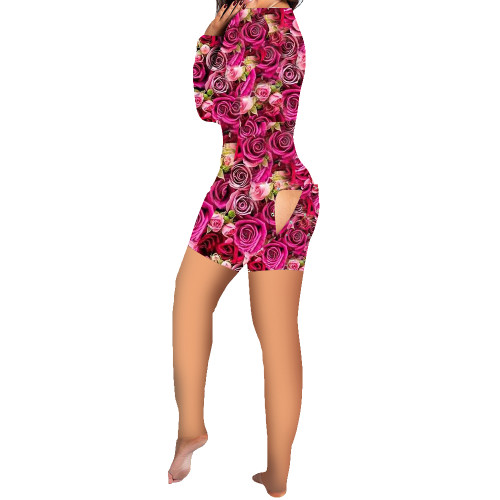 Valentine's Day Love Printed Home Jumpsuit