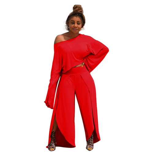 Casual Crop Top and Trousers