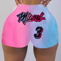 Womens Tight Pattern Printed Yoga Shorts