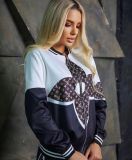 Autumn Casual Simple Printing Zipper Two Piece Set