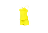 Solid Color Straps Short Outfits