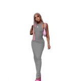 Summer Fashion Clothings 2023 Solid Color Sleeveless Long Dresses
