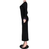 Colorful Snakeskin Stitching Patch Pocket Gradient Dress