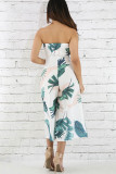 Off Shoulder Printed Wide-leg Jumpsuit